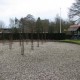 Gedenkplaats met symbolische Rozentuin, rechts de klokkenstoel met app&egrave;lklok