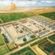 Vogelvlucht tekening van Kamp Amersfoort door H.P. van Oosterom 1994